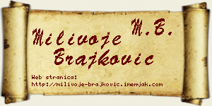 Milivoje Brajković vizit kartica